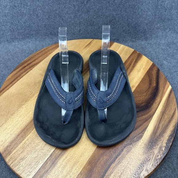 OluKai Hokua Sandals Mens Flip Flops Thong Style Comfort Summer Blue US 10 - Picture 4 of 8